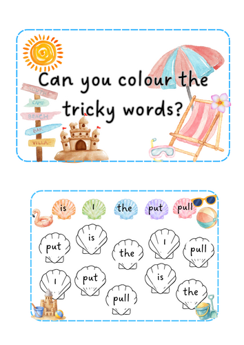 Holidays - Colour tricky words