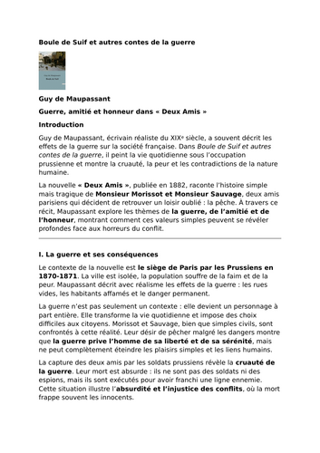 Boule de Suif et autres contes de la guerre – Guy de Maupassant - “Deux Amis”