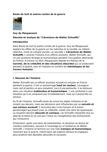 Boule de Suif et autres contes de la guerre – Guy de Maupassant – “L’Aventure de Walter Schnaffs”