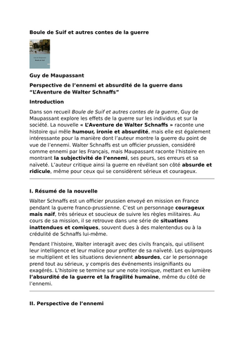 Boule de Suif et autres contes de la guerre – Guy de Maupassant – “L’Aventure de Walter Schnaffs”