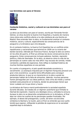 Las bicicletas son para el verano – Fernando Fernán Gómez - Post-war consequences and dictatorship