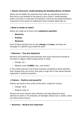 Atomic Structure: Understanding the Building Blocks of Matter