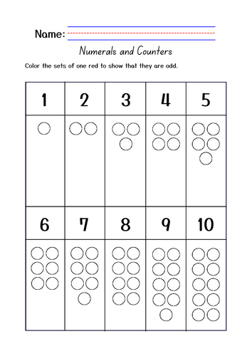Odd and Even Numbers - Maths worksheet