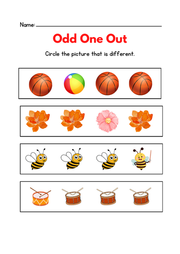 Odd one out Worksheet
