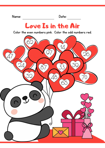 Valentines Odd and Even Numbers