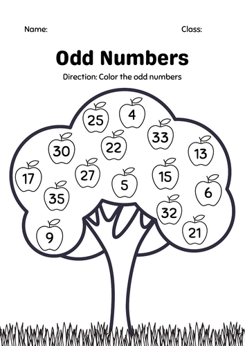 Odd and Even Numbers Colouring