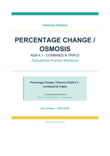 Percentage Change in Osmosis - AQA GCSE Biology Practice Book