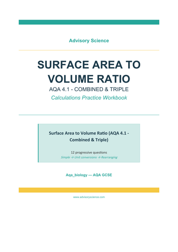 Surface Area to Volume Ratio - AQA GCSE Biology Practice Book