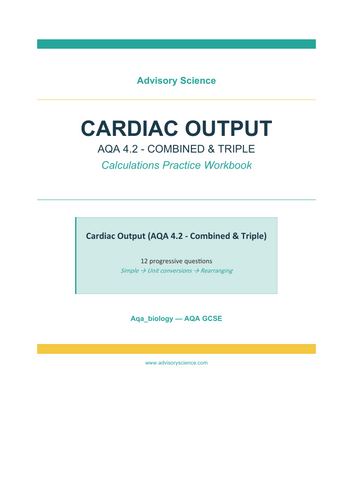 Cardiac Output Calculations - AQA GCSE Biology Practice Book