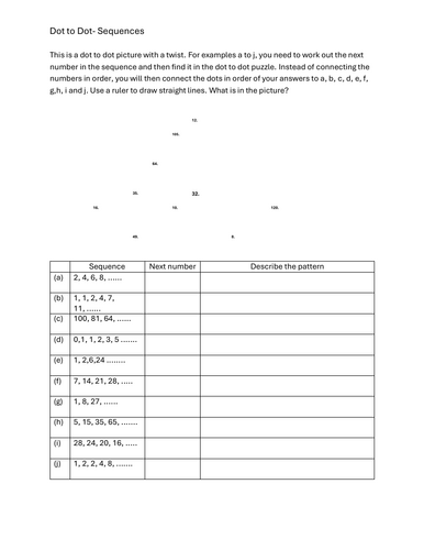 Dot to Dot Puzzle- Sequences