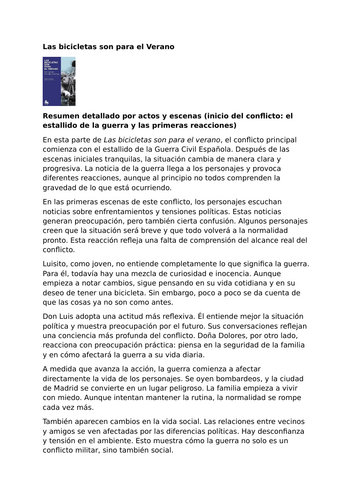 Las bicicletas son para el verano – Fernando Fernán Gómez -The Outbreak of War and Initial Reactions