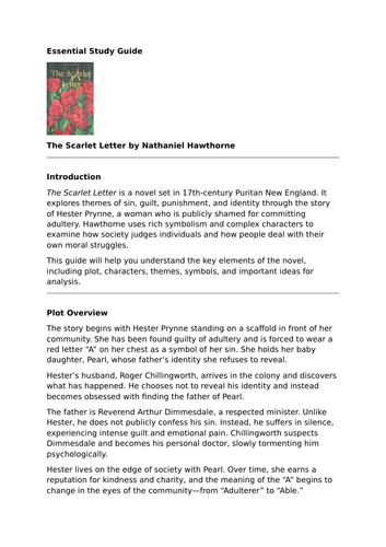 The Scarlet Letter by Nathaniel Hawthorne – Essential Study Guide