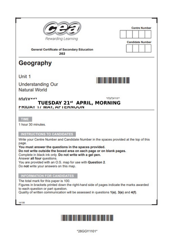 CCEA GCSE unit 1 predicted paper 2026