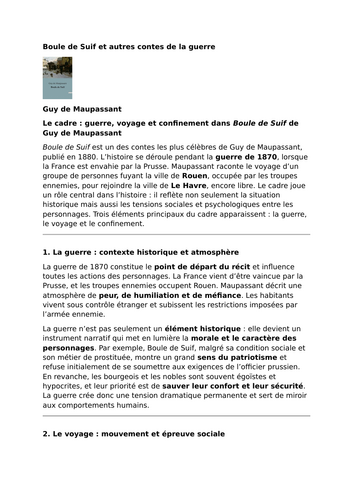 Boule de Suif – Guy de Maupassant – Setting: War, Journey and Confinement