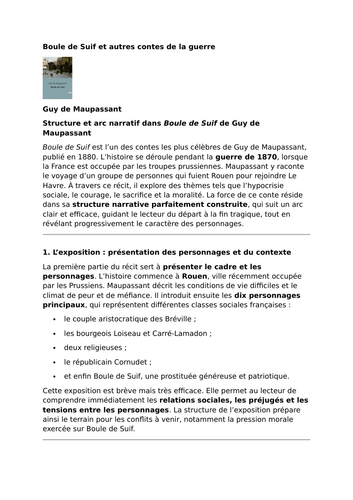 Boule de Suif et autres contes de la guerre – Guy de Maupassant – Structure and Narrative Arc
