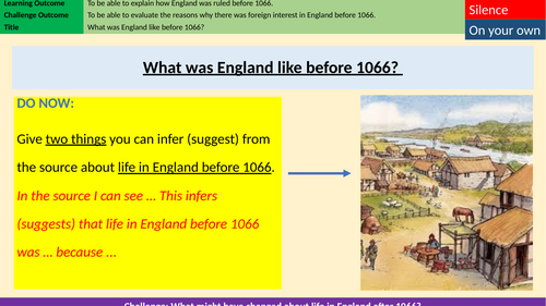 1. Life before 1066 - The Norman Conquest - KS3 History Lesson Plan