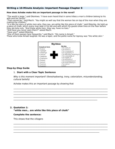 Things Fall Apart 10 Minute Analysis: Important Passage in Chapter 8