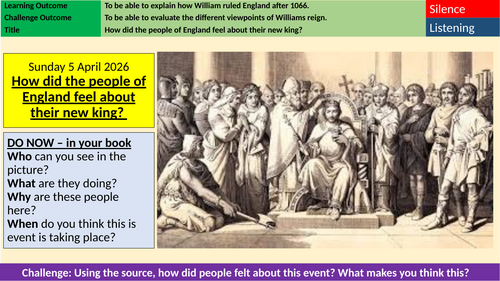 6. How Did the English Feel About Their New King? - The Norman Conquest - KS3 History Lesson Plan