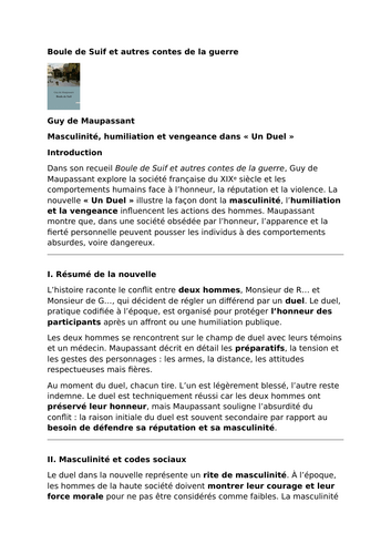 Boule de Suif et autres contes de la guerre – Guy de Maupassant - “Un Duel”