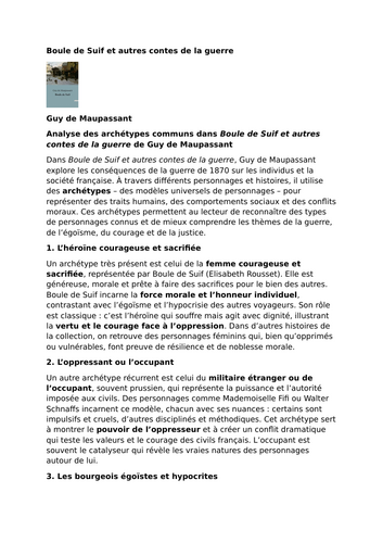 Boule de Suif et autres contes de la guerre – Guy de Maupassant - Common Archetypes