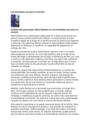 Las bicicletas son para el verano – Fernando Fernán Gómez – Characters: Doña Dolores