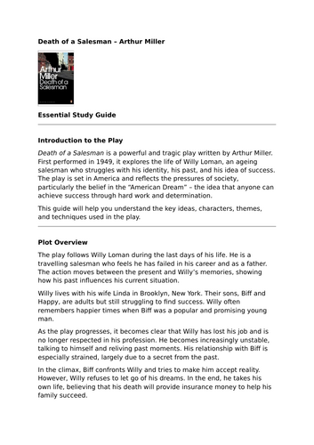 Death of a Salesman – Arthur Miller - Essential Study Guide