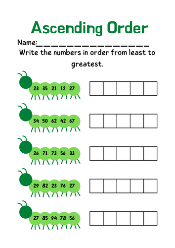 Ordering Numbers: Ascending and Descending Activity