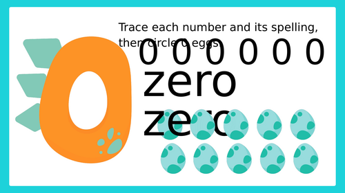 Numbers presentation (Numbers 0-10) - Dinosaurs Theme