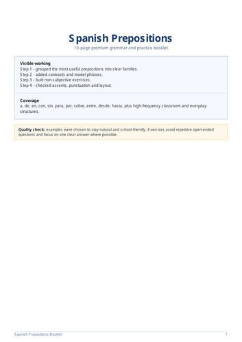 SPANISH PREPOSITIONS