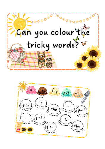 Summer - Colour the tricky words