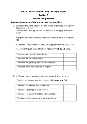 WJEC English Unit 1 Double Award Mock
