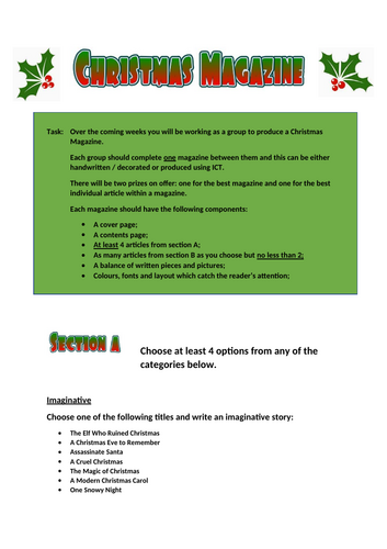 Christmas Magazine - Group Project