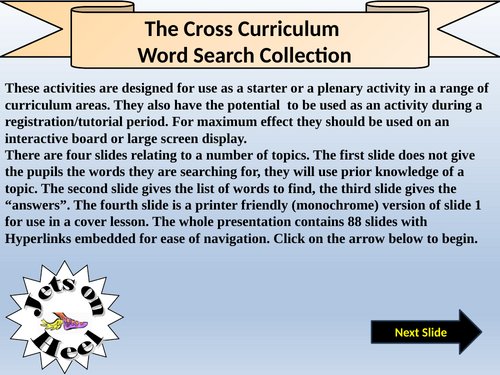 The Cross Curriculum word Search Collection