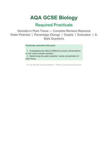 AQA GCSE Biology Required Practical- Osmosis