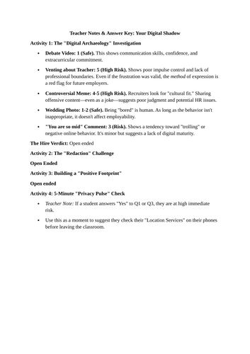 Digital Footprint & Online Reputation: KS3/KS4 PSHE & Digital Citizenship