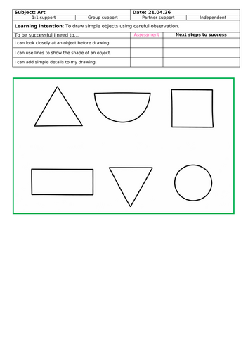 Year 2 Art - Observational drawing