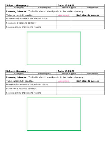 KS1 Geography: Hot & Cold Places Unit (6 Fully Planned Lessons)