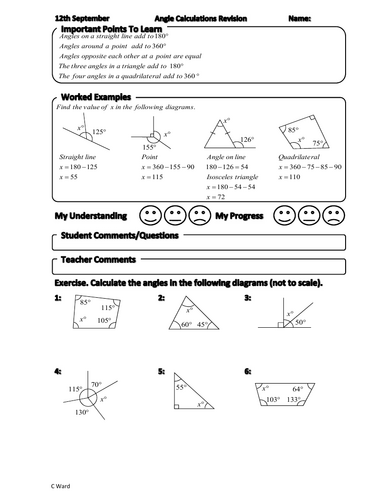 GCSE Foundation Revision Of Simple Angle Calculations Whole Lesson