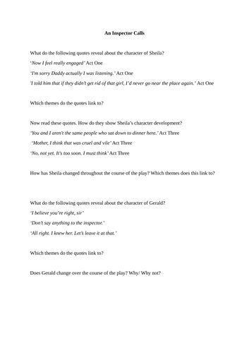 An Inspector Calls: Sheila Gerald Quotes