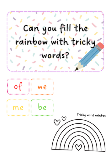 Phonics - Tricky Word Rainbows