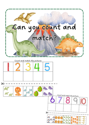 Dinosaurs - count and match