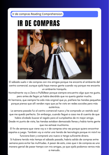 ir de compras reading and writing Y11