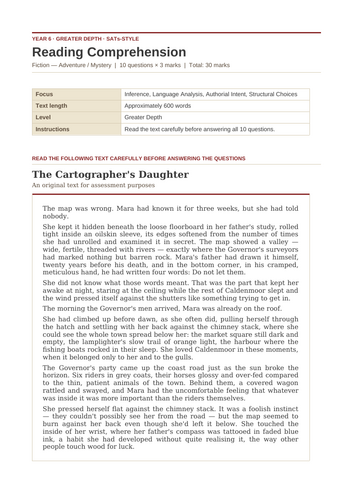 Year 6 SATs style Reading Comprehension