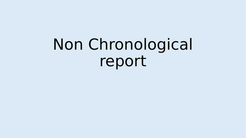 Non Chronological Report Unit of work- The Ogre