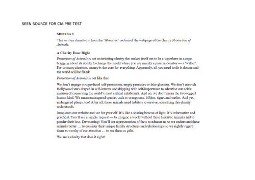 12 Essential English – CIA Exam Prep (QLD) – Pre test about volunteering