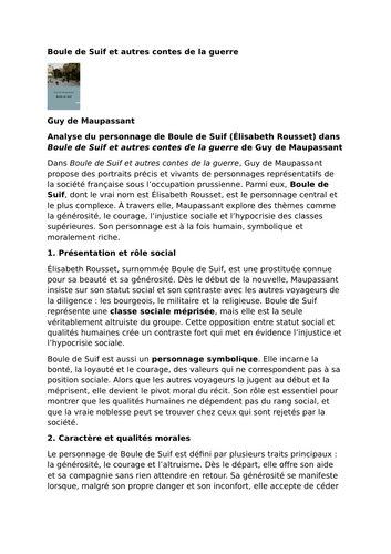Boule de Suif et autres contes de la guerre – Guy de Maupassant - Élisabeth Rousset