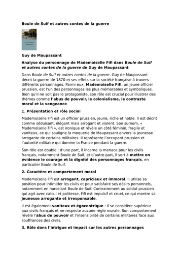 Boule de Suif et autres contes de la guerre – Guy de Maupassant - Mademoiselle Fifi