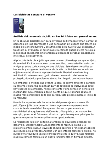 Las bicicletas son para el verano – Fernando Fernán Gómez - Julio