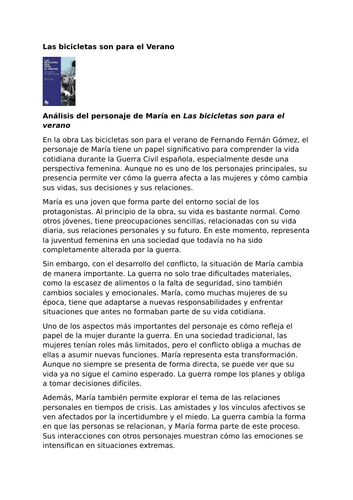 Las bicicletas son para el verano – Fernando Fernán Gómez – María