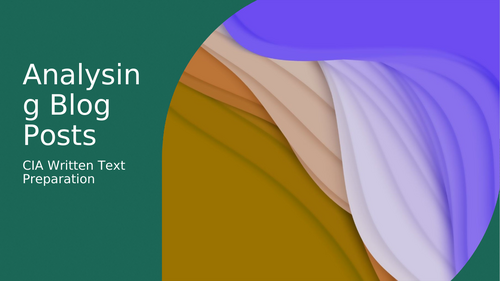 12 Essential English – CIA Exam Prep (QLD) –Analysing blog posts containing representations of print